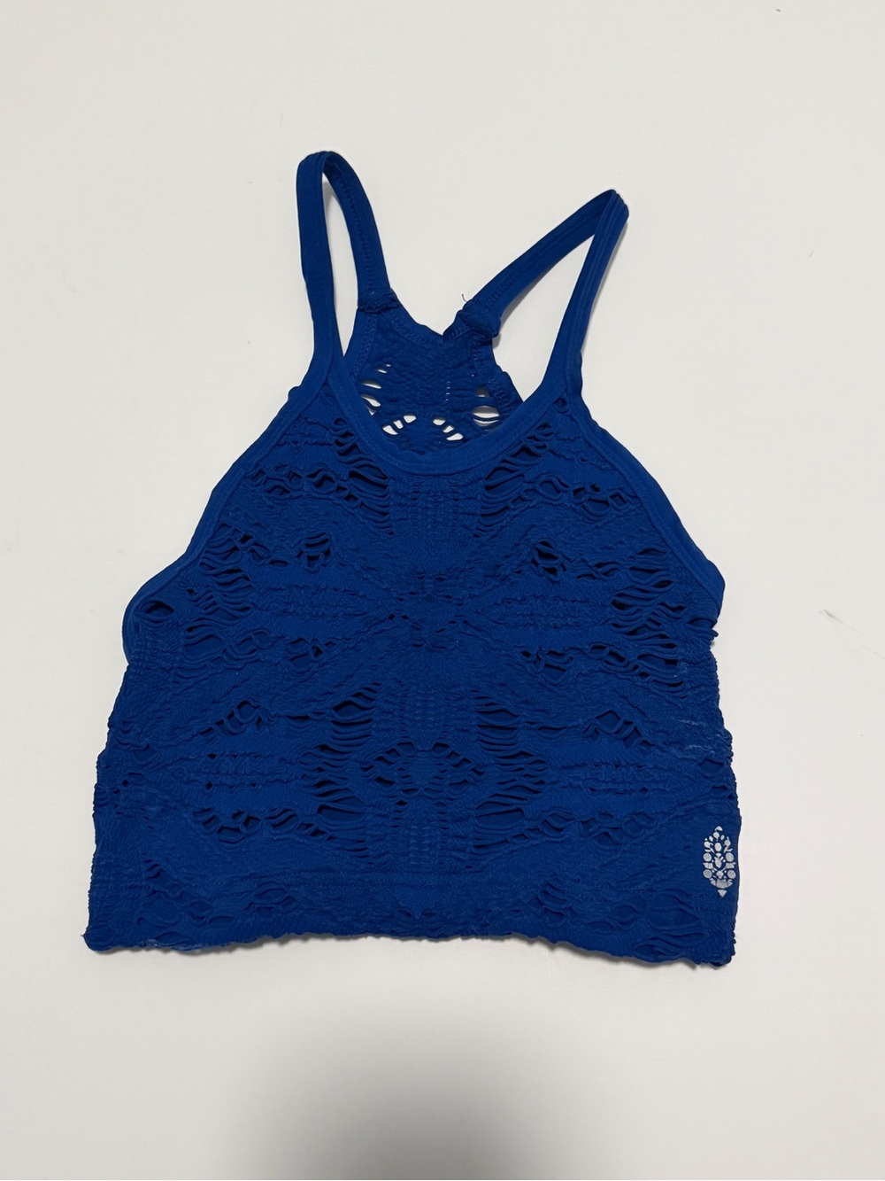 FP Movement by Free People Royal Blue Crochet Cropped Tank Size M/L